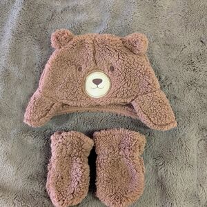 Adorable Brown Bear Hat and Booties Set